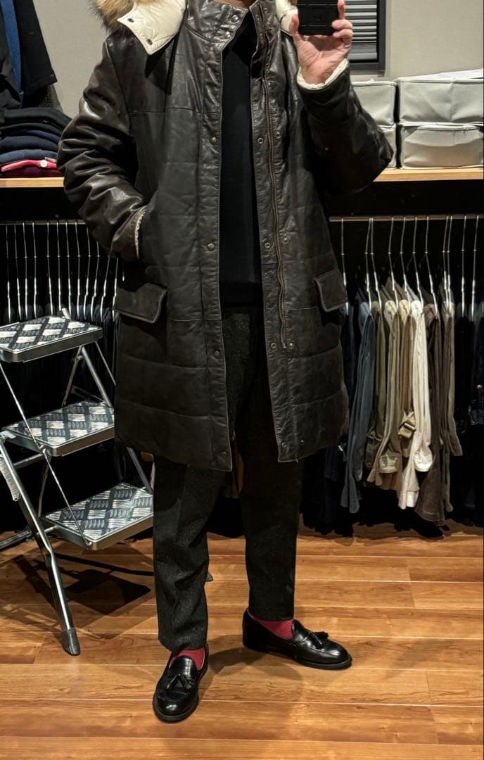 超希少 ISAIA リアルレザーコート N-3B型 FOXファーイタリア