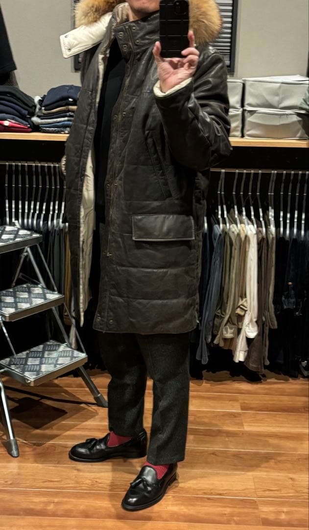 超希少 ISAIA リアルレザーコート N-3B型 FOXファーイタリア