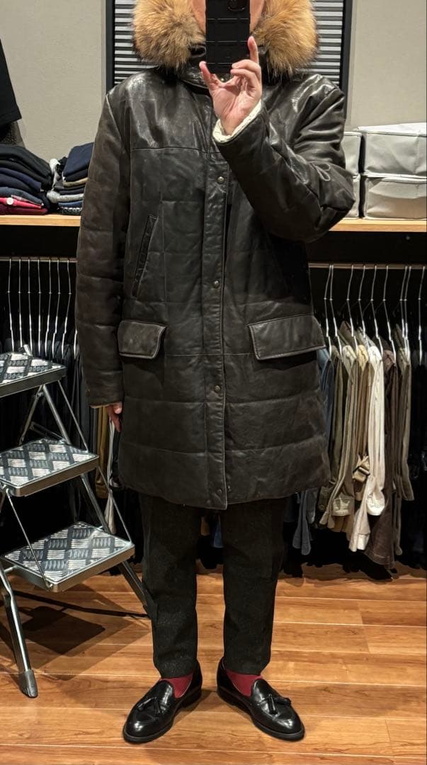 超希少 ISAIA リアルレザーコート N-3B型 FOXファーイタリア