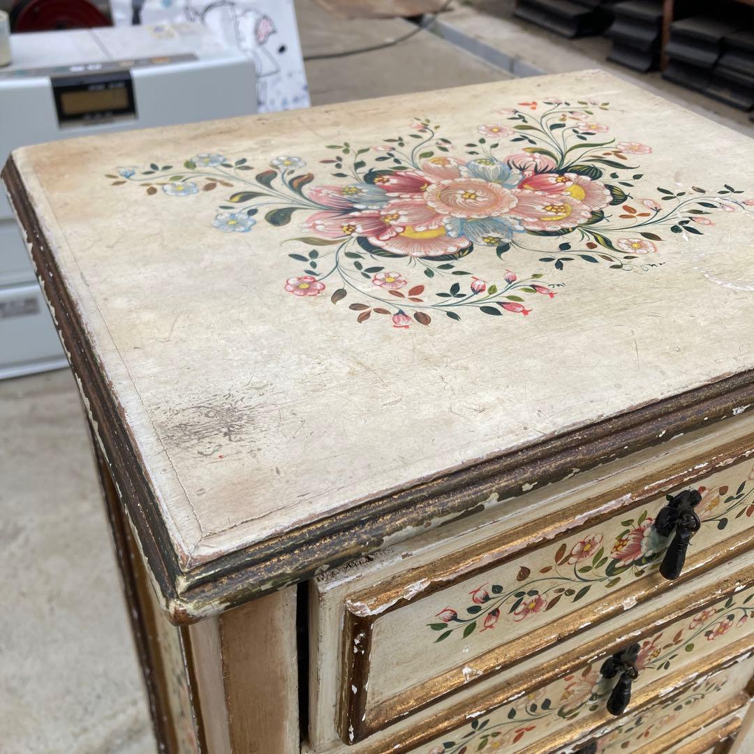 n*2様 西洋 古家具 チェスト 7段 花柄 イタリア製 アンティーク