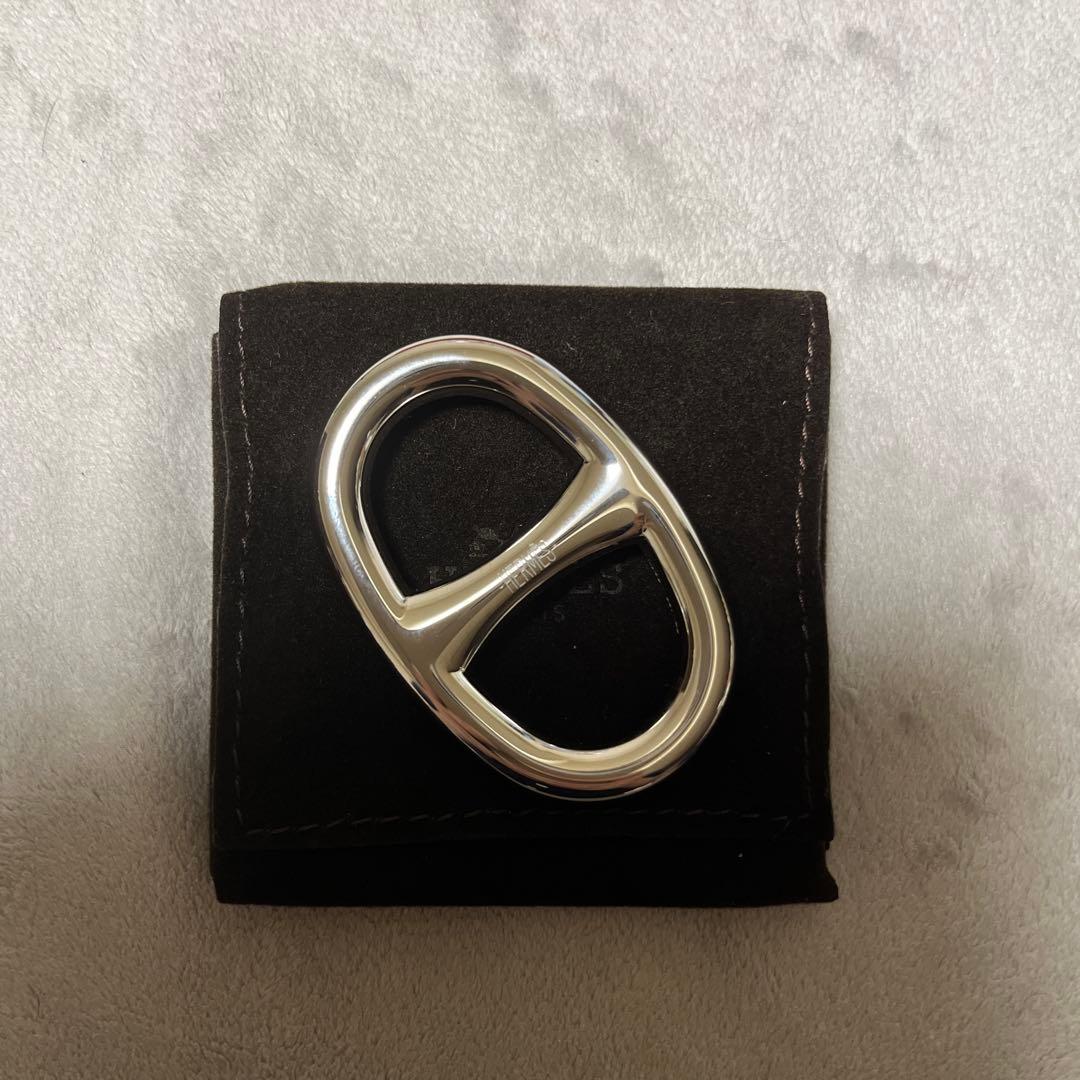 エルメス　HERMES スカーフリング　シルバー　シェーヌダンクル