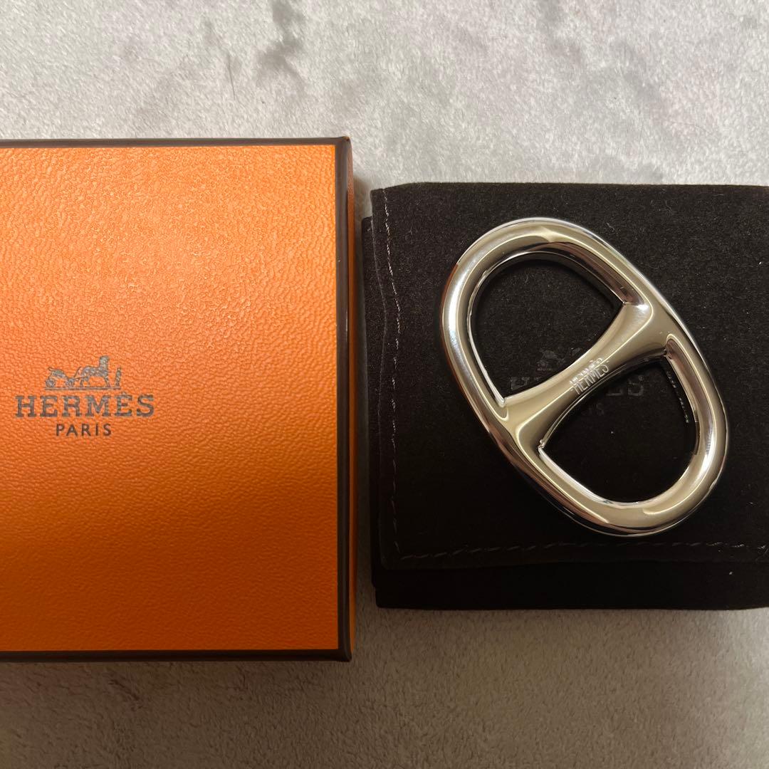 エルメス　HERMES スカーフリング　シルバー　シェーヌダンクル