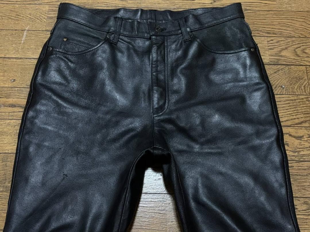 ハーレーダビットソン 70120 ブーツカット レザーパンツブラック本革 34
