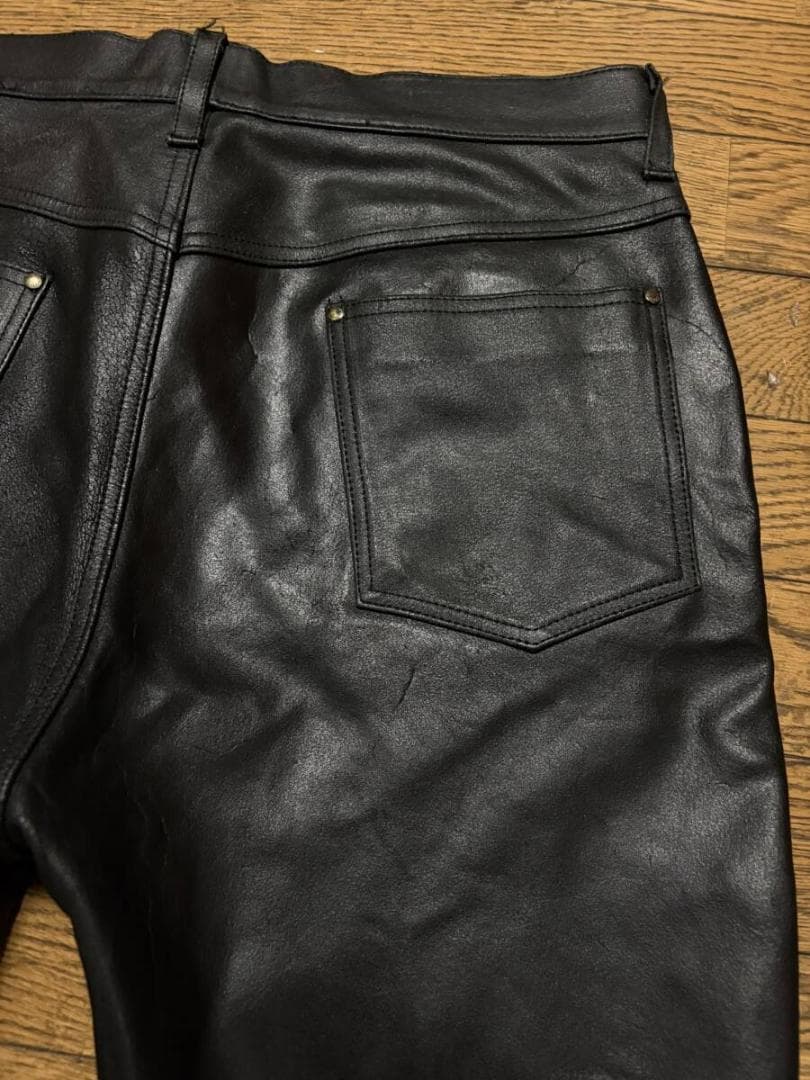 ハーレーダビットソン 70120 ブーツカット レザーパンツブラック本革 34