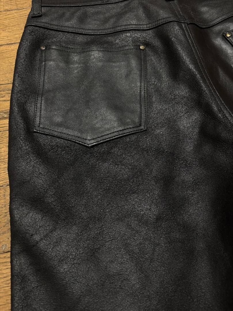 ハーレーダビットソン 70120 ブーツカット レザーパンツブラック本革 34