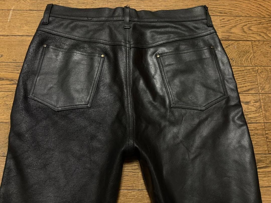 ハーレーダビットソン 70120 ブーツカット レザーパンツブラック本革 34