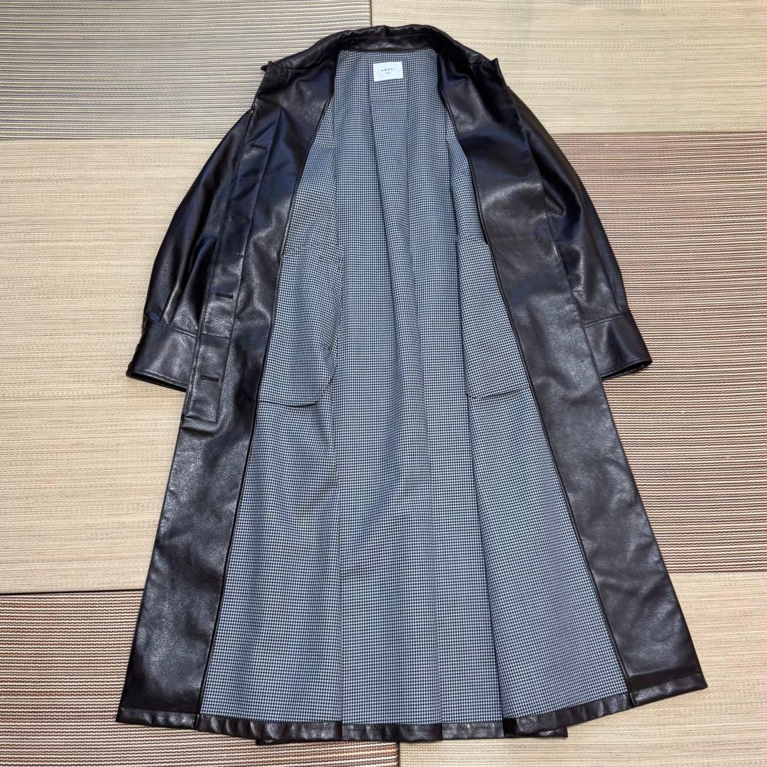 【大幅値下げ】レザー・フェイクレザーロングコート アウター ブラウン