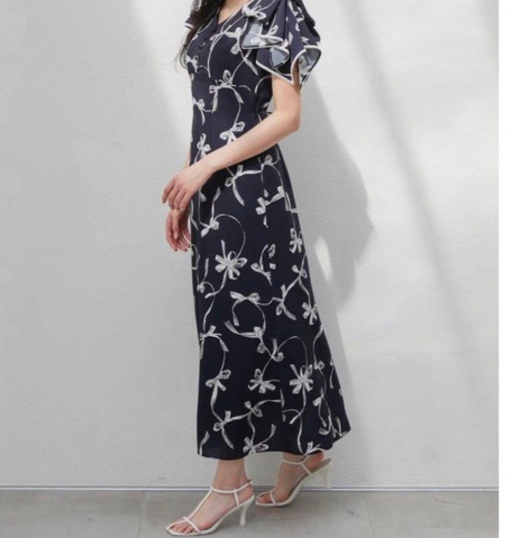 SNIDEL Sustainableリボンプリントワンピース サイズ1