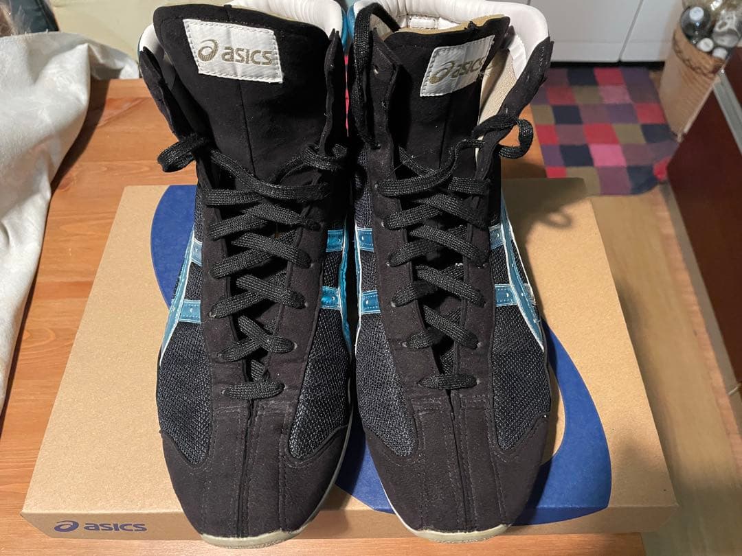 asics ボクシングシューズ　27.5廃盤モデル　ブラック×アイスブルー