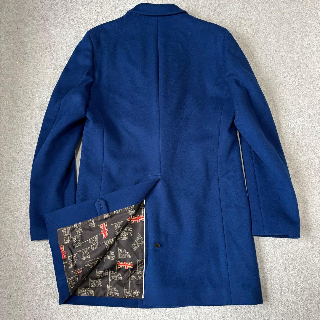 美品 ポールスミス チェスターコート ユニオンジャック Lサイズ ブルー ロング