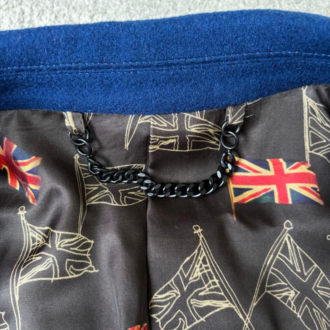 美品 ポールスミス チェスターコート ユニオンジャック Lサイズ ブルー ロング