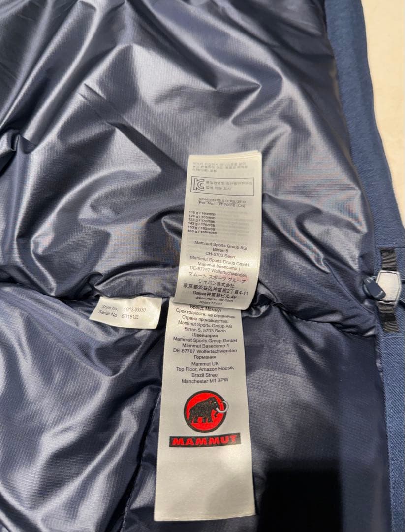 MAMMUT メンズ ネイビー ダウンベスト 2025年11月購入