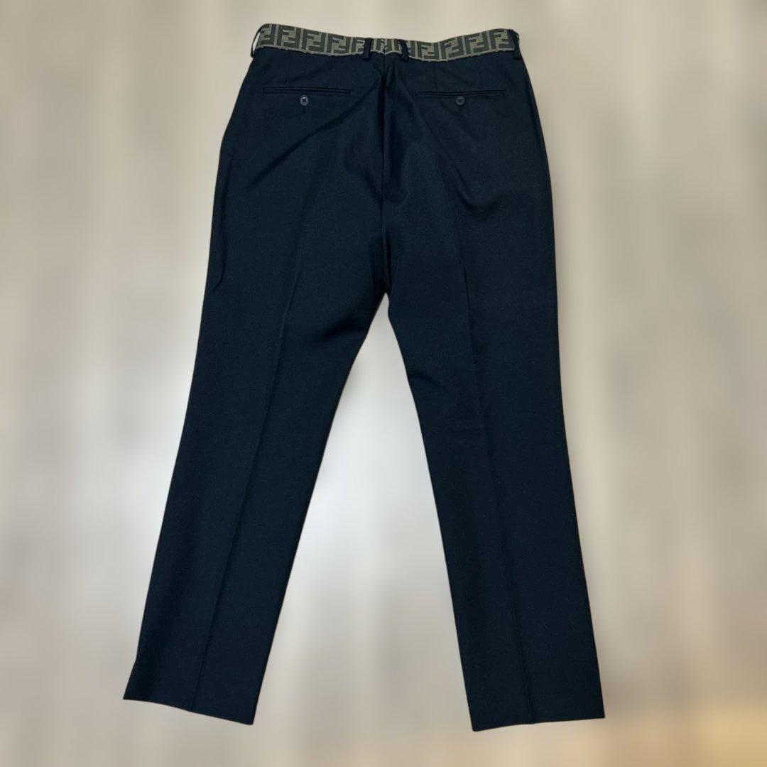 よ*ん様 Fendi 黒 スラックス ロゴ 52 パンツ