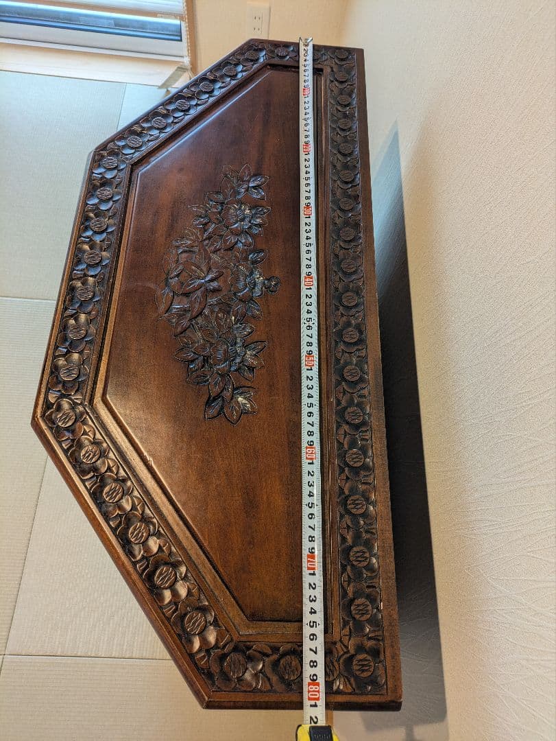 アンティーク　彫刻入り家具　キャビネット 5角形リビング収納 整理箪笥