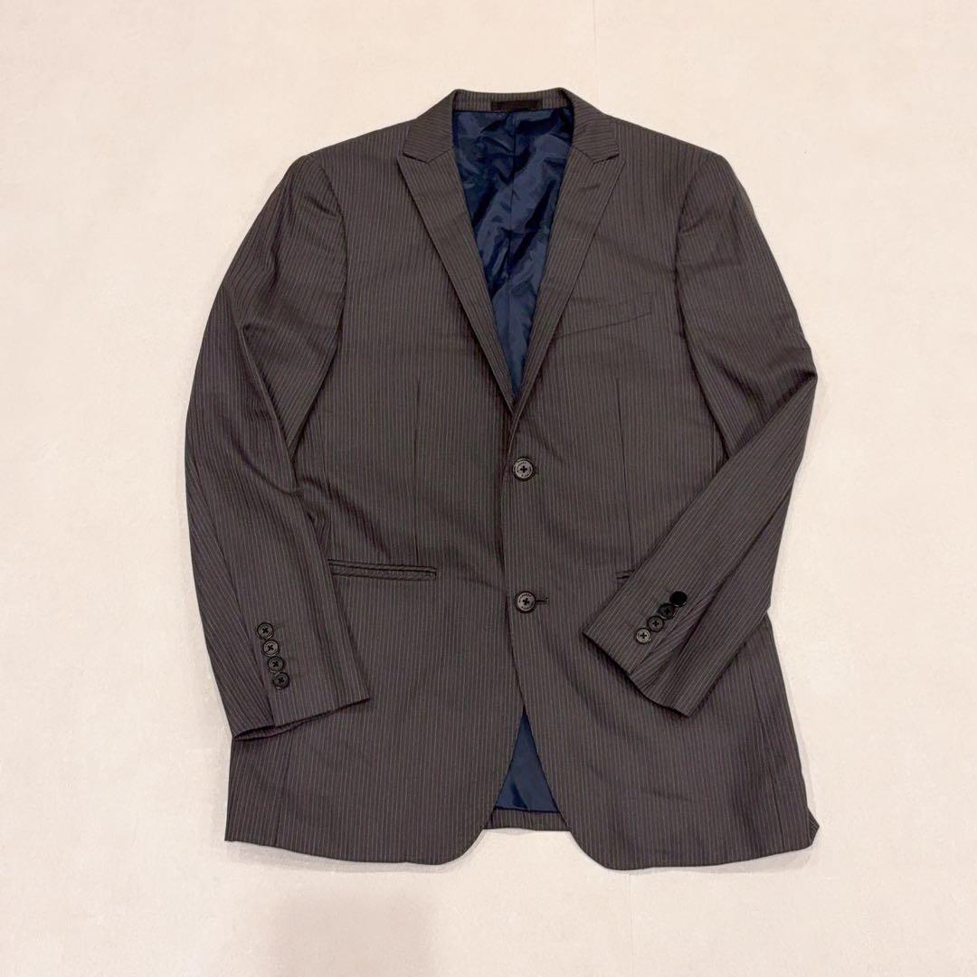 美品 BURBERRY BLACK LABEL ストライプ スーツ グレー