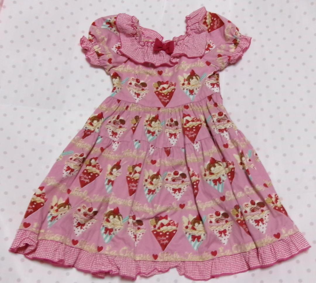 ◆120◆シャーリークレーププリント◆ワンピース◆ピンク◆シャーリーテンプル◆