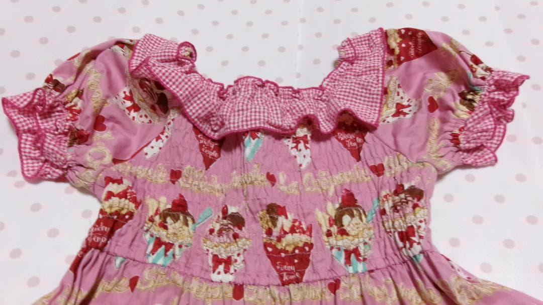 ◆120◆シャーリークレーププリント◆ワンピース◆ピンク◆シャーリーテンプル◆