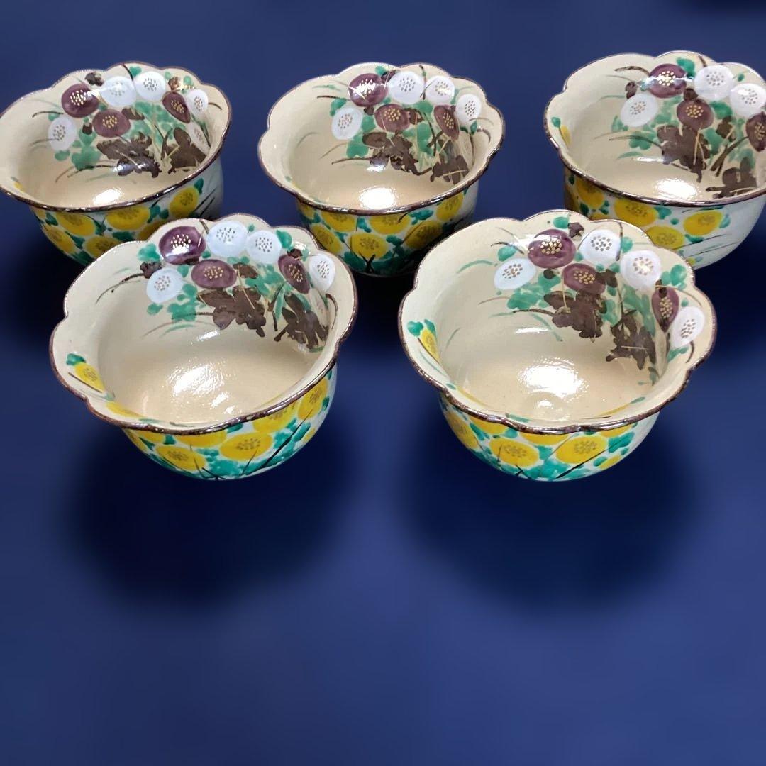 N atha　　京焼乾山写菊絵向付　5客　　新品未使用