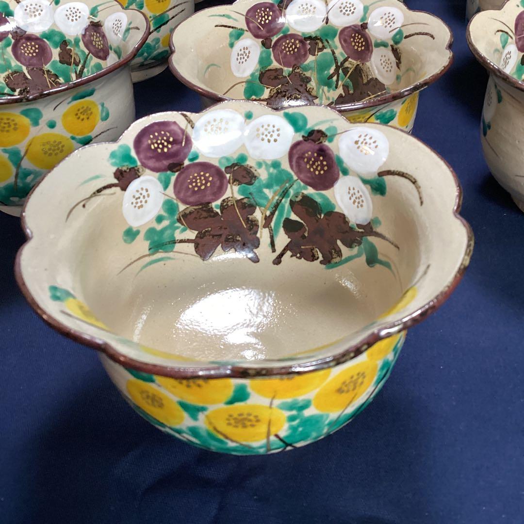 N atha　　京焼乾山写菊絵向付　5客　　新品未使用