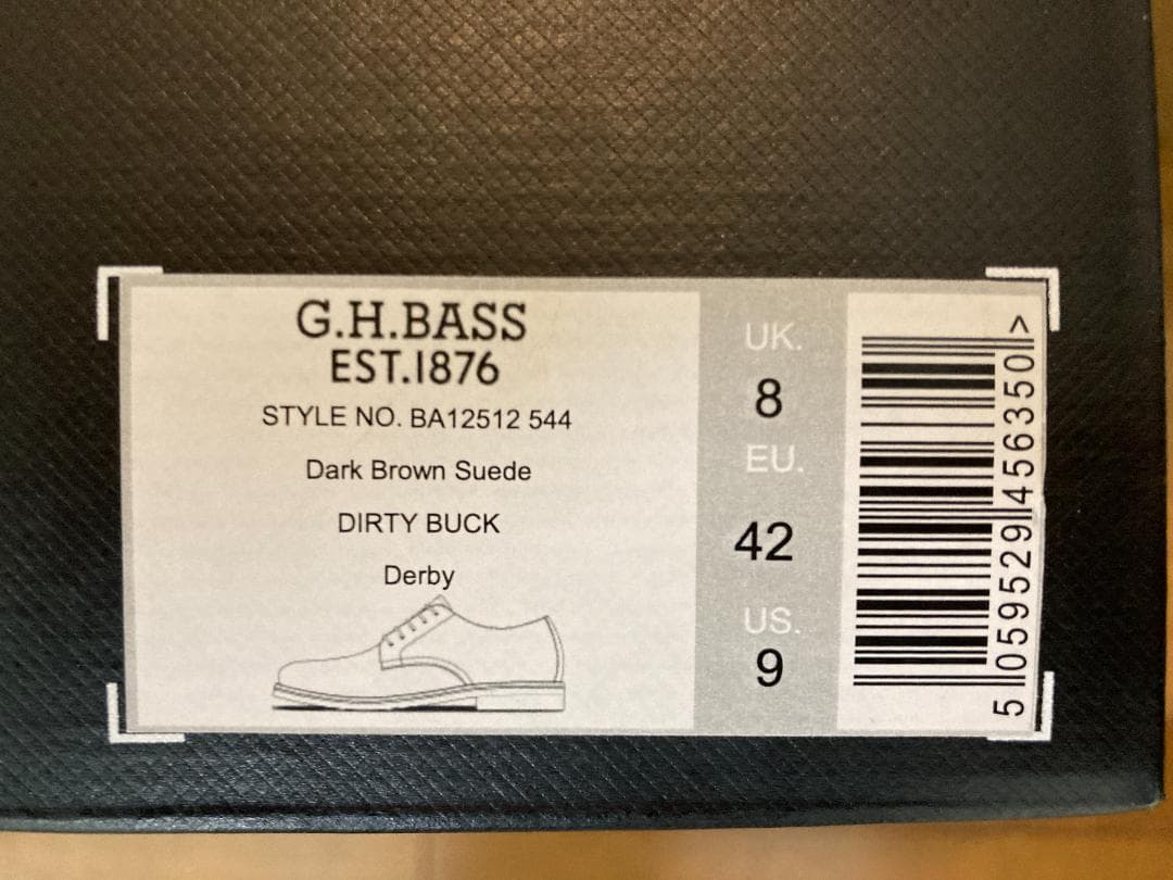 未使用新品★G.H.BASS/DIRTYBUCK DERBY/ダークブラウン