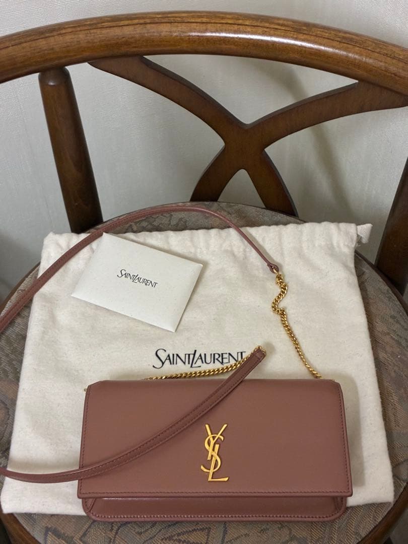 値下げ　YSL フォンケース カーフスキン