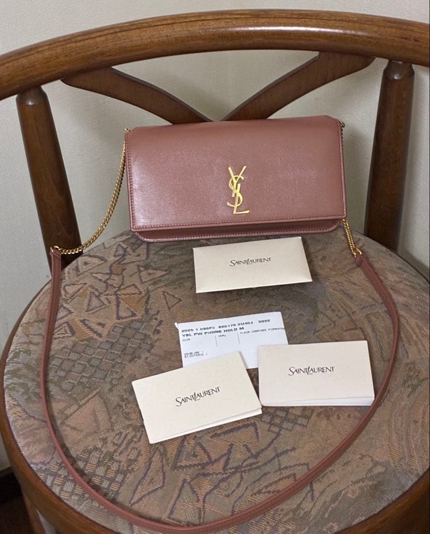 値下げ　YSL フォンケース カーフスキン