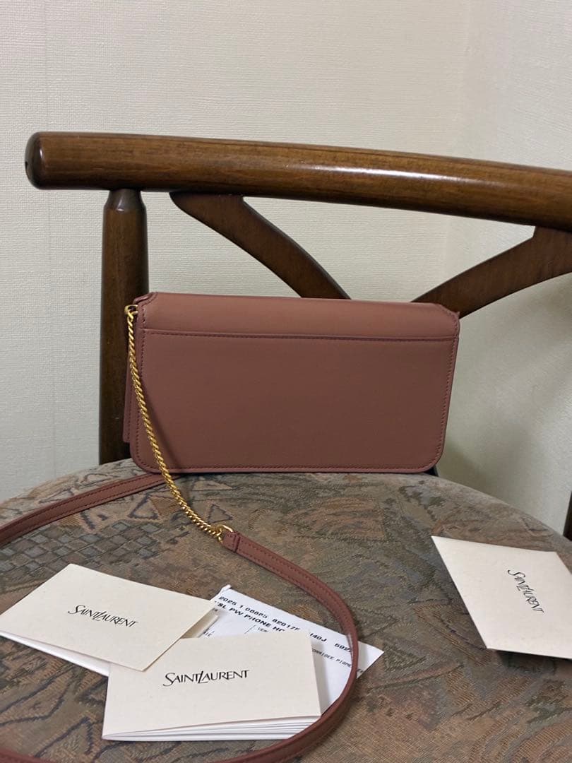 値下げ　YSL フォンケース カーフスキン