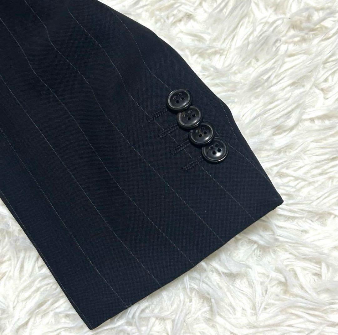 美品　ジョルジオアルマーニ　スーツ　56 ネイビー系　ストライプ　ダブル
