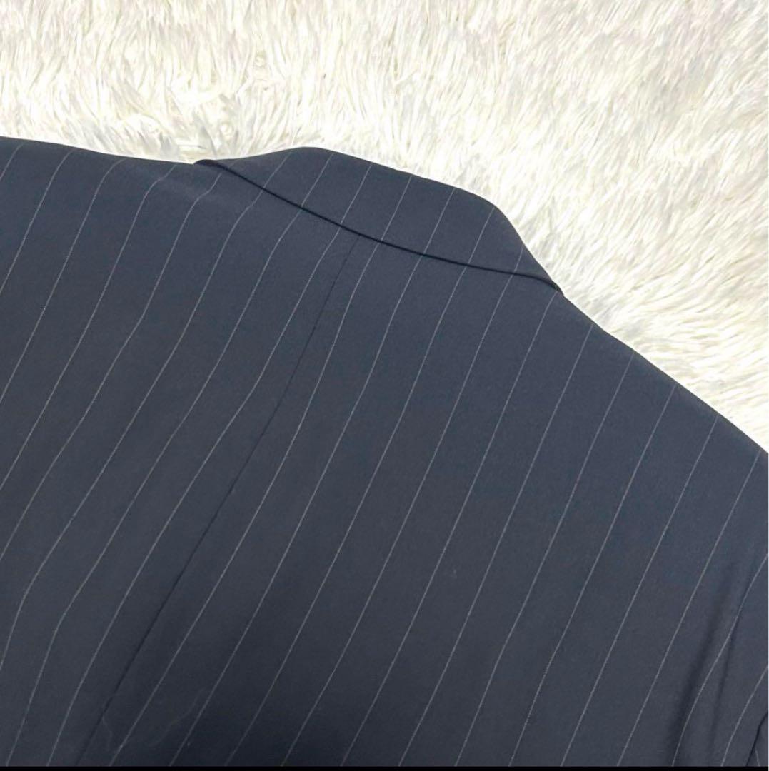 美品　ジョルジオアルマーニ　スーツ　56 ネイビー系　ストライプ　ダブル