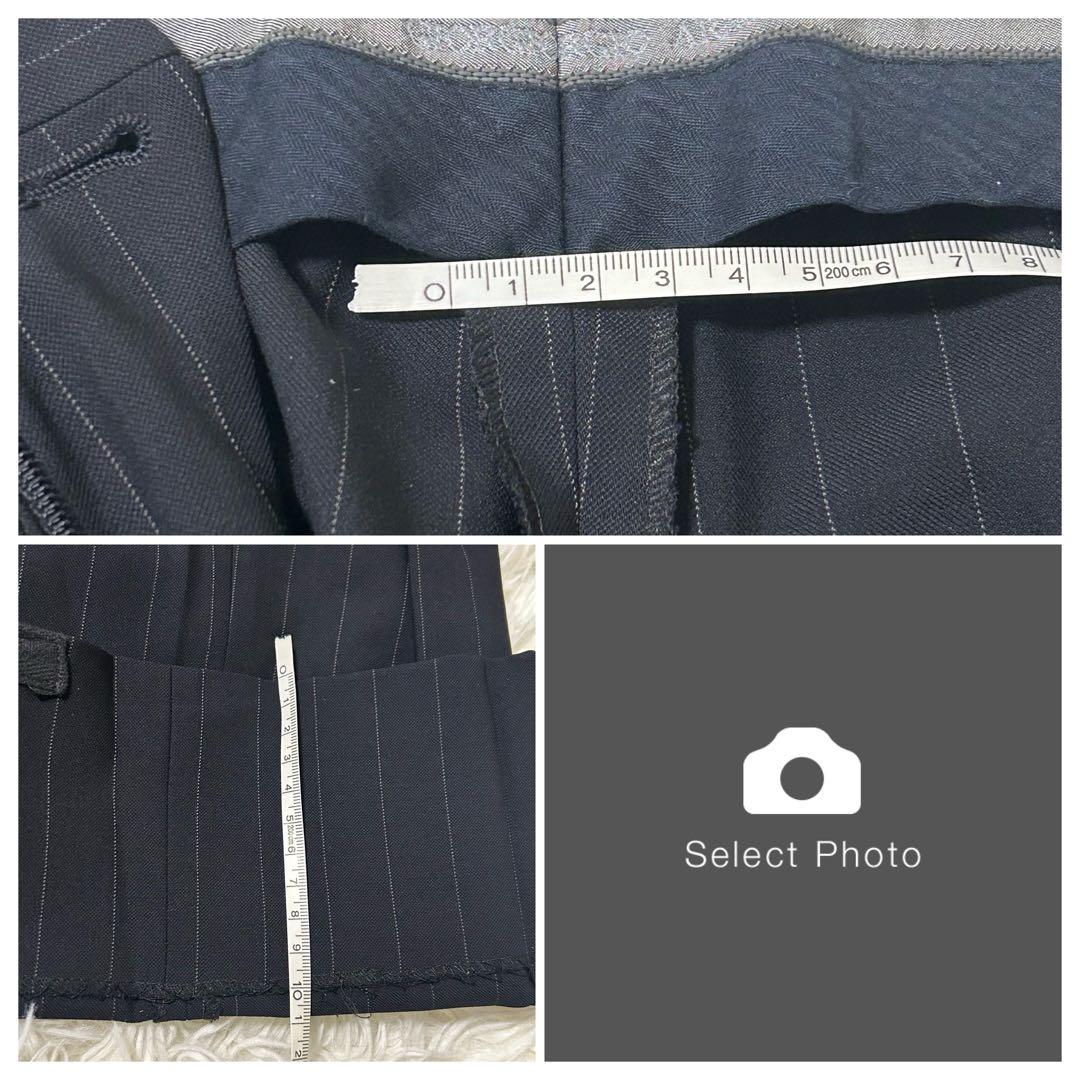 美品　ジョルジオアルマーニ　スーツ　56 ネイビー系　ストライプ　ダブル