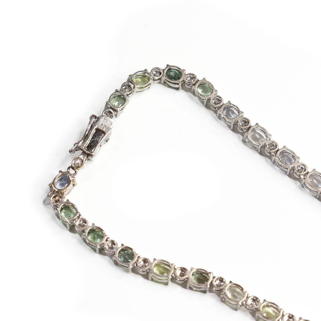 15.7ct サファイア ダイヤモンド テニスネックレス テニスチェーン 鑑別書