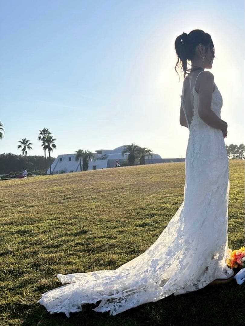 DRESS PRODUCTION 刺繍レース ソフト マーメイドドレス W230