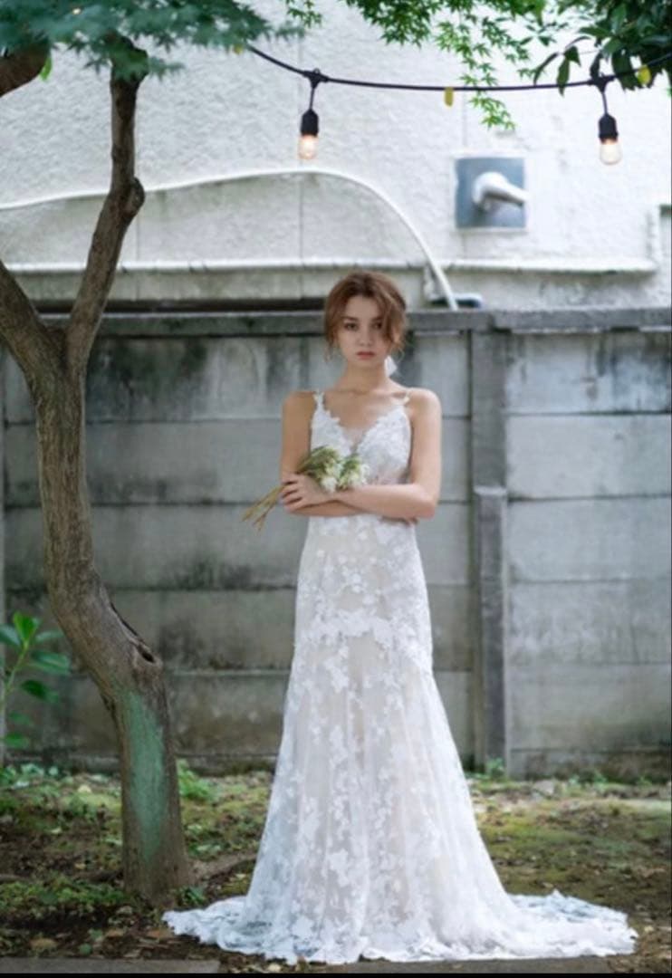 DRESS PRODUCTION 刺繍レース ソフト マーメイドドレス W230