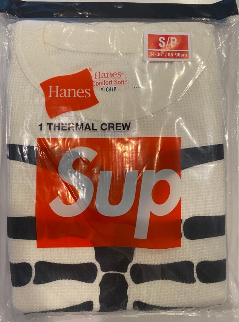 【新品未使用】Supreme/Hanes Bones Thermal Crew