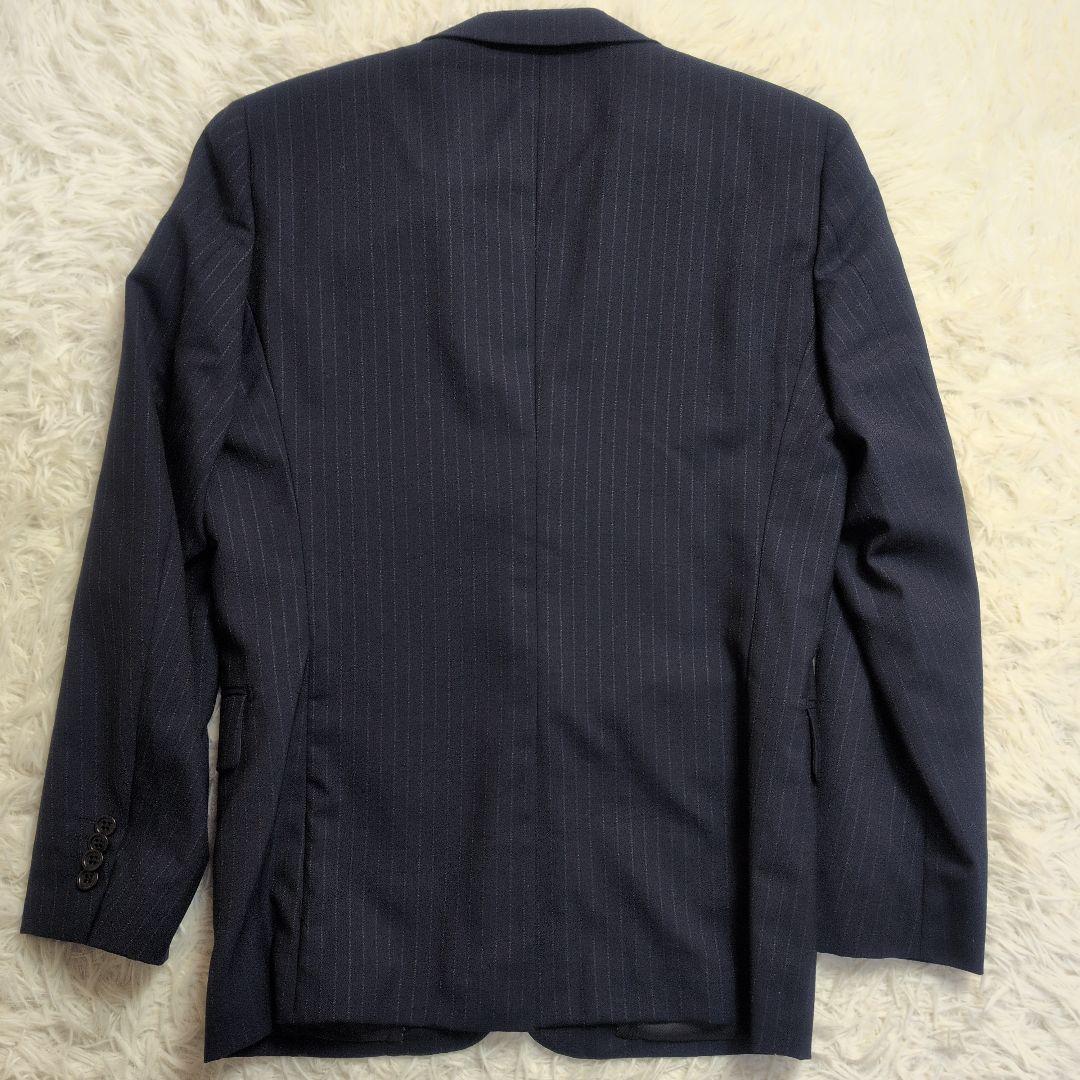 【コムサイズム✨3ピース✨S】スーツ セットアップ ストライプ 背抜き 夏用