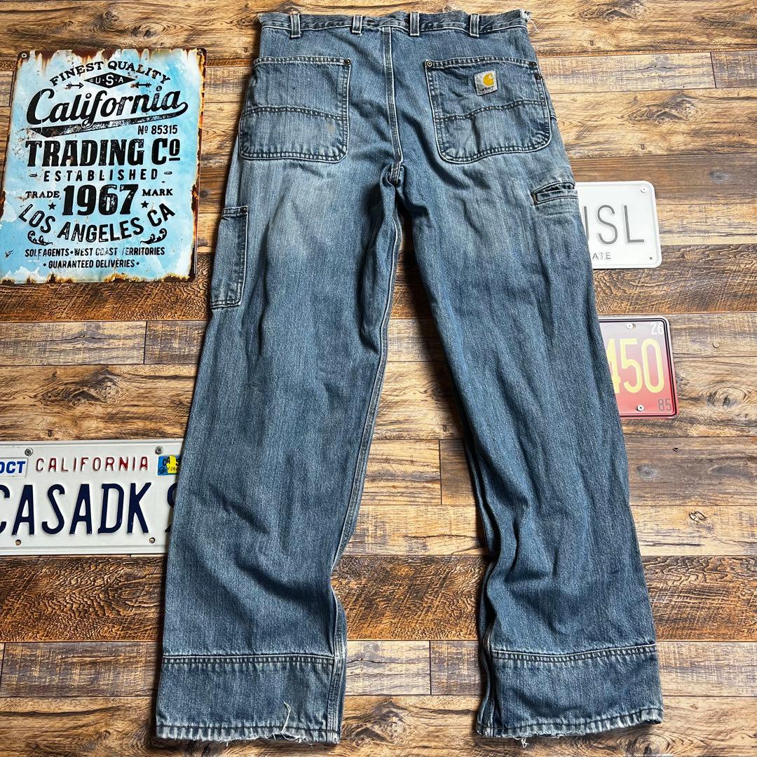 g*o様 Carhartt ダブルニー デニムワークパンツ フェード 雰囲気系