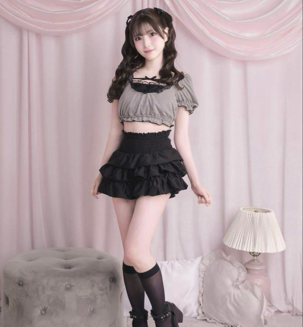 pium ドーリーフリルセパレートスイムウェア　ギンガムチェック