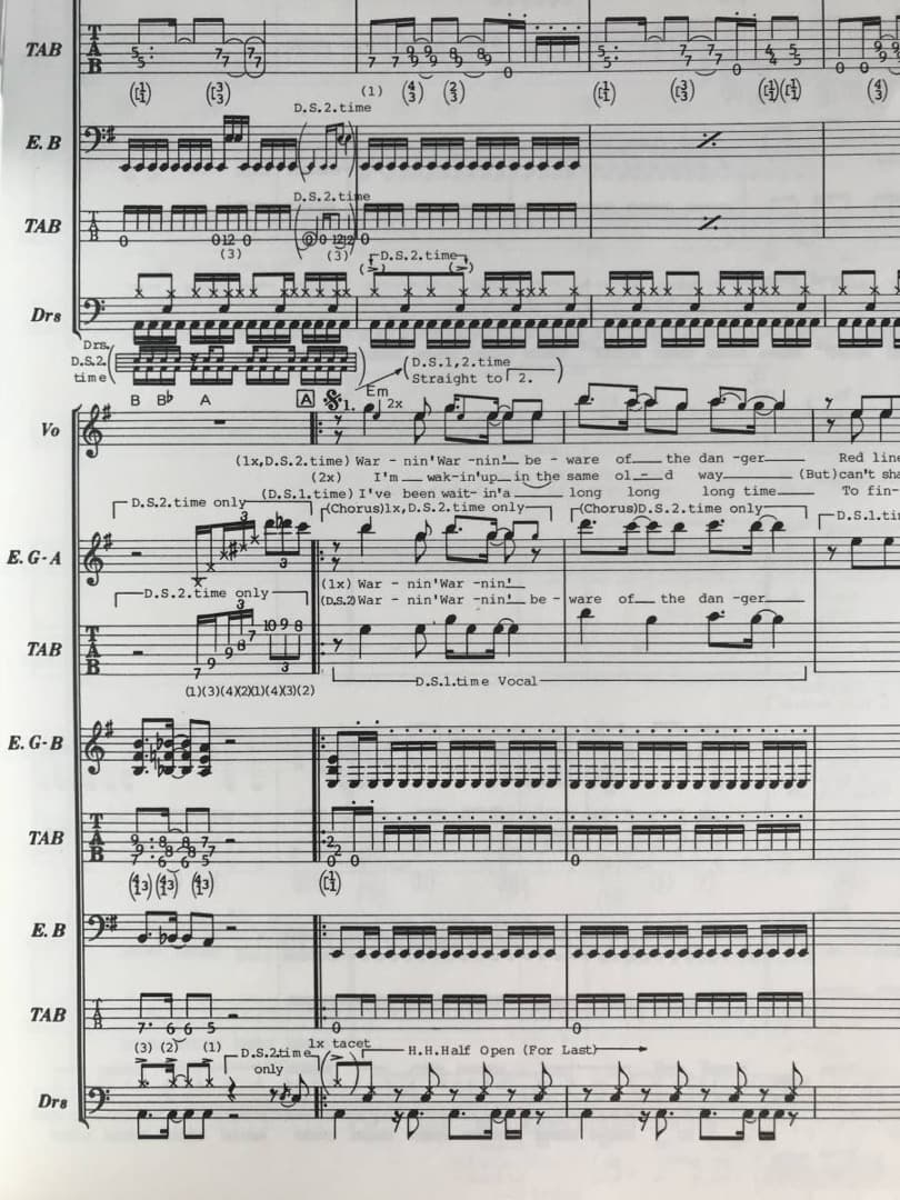 ★楽譜/バーニープロジェクト/グラスウォール/タブ譜/バンドスコア/日下部正則