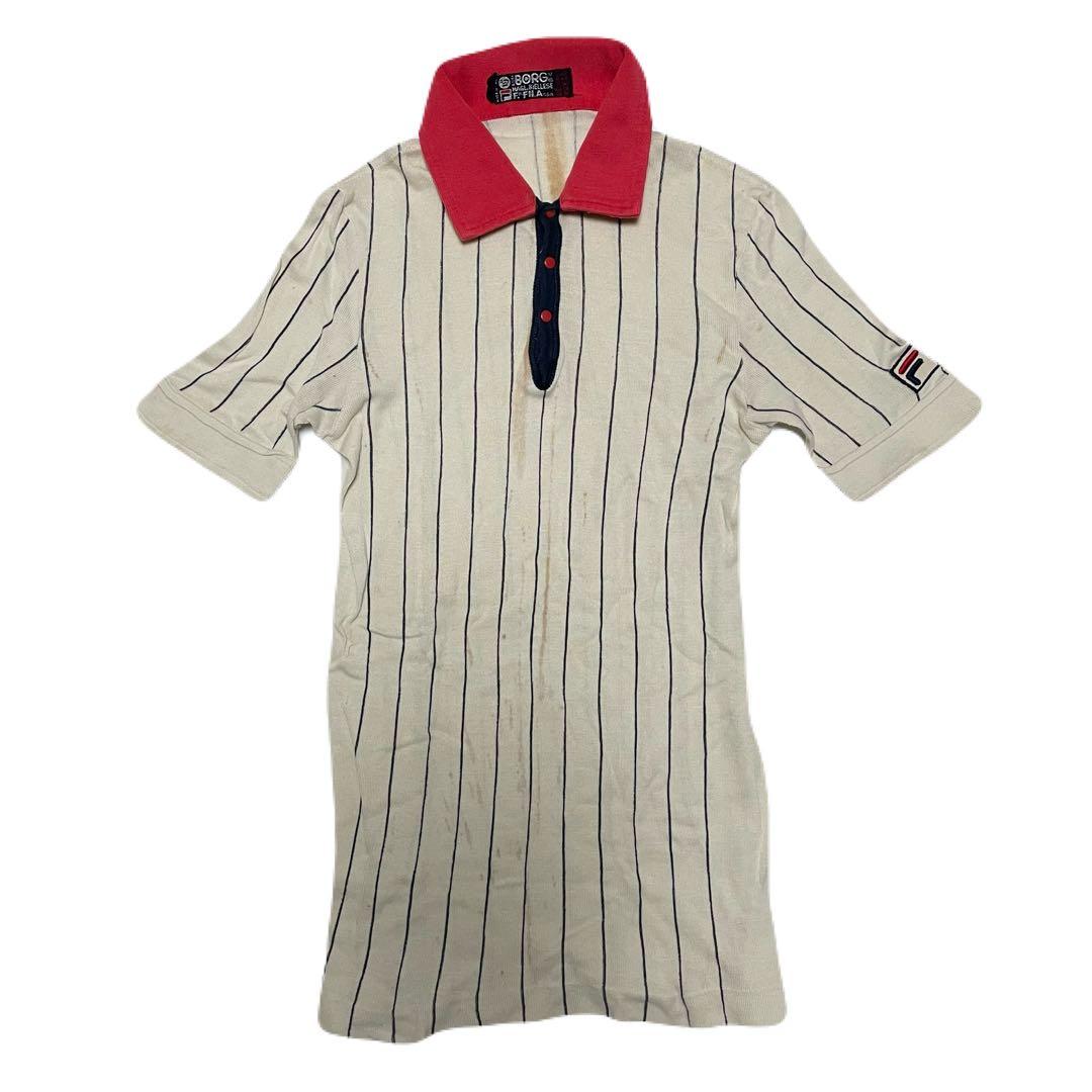 希少 FILA BJ BORG ストライプポロシャツ フィラ イタリア製