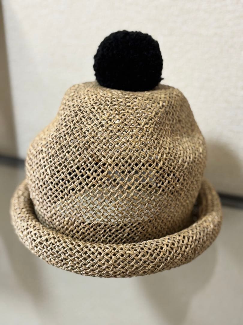 KAMILAVKA カミラフカ 麦わら帽子 キャップ 麦わら ぽんぽん