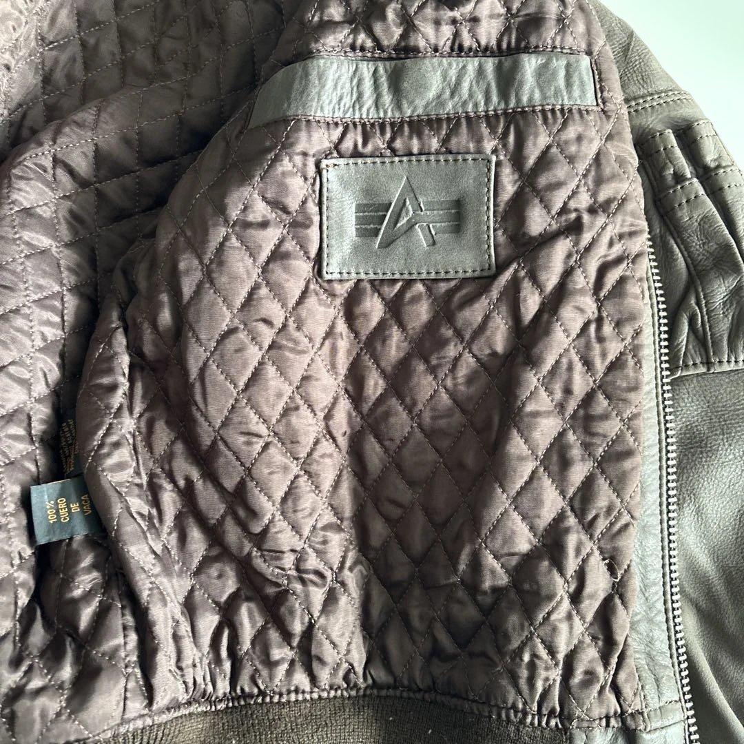 た*ん様 グレー レザー MA-1ジャケット