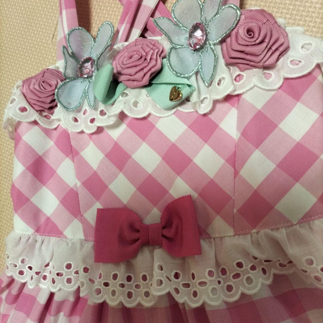 シャーリーテンプル　阪急限定ギンガムチェックサンドレス