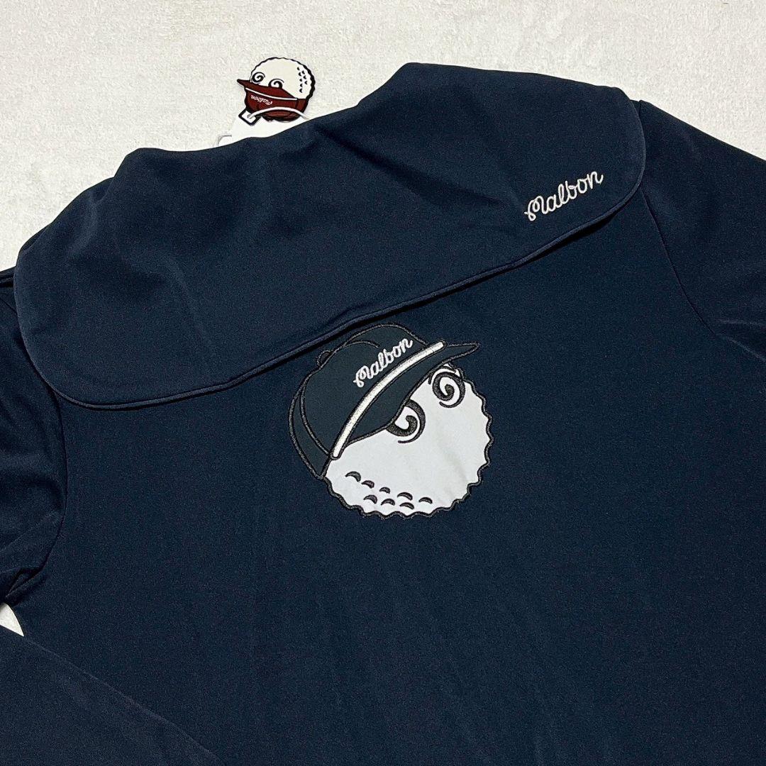 新品　マルボン　Malbon golf ゴルフ　トップス　ネイビー　M