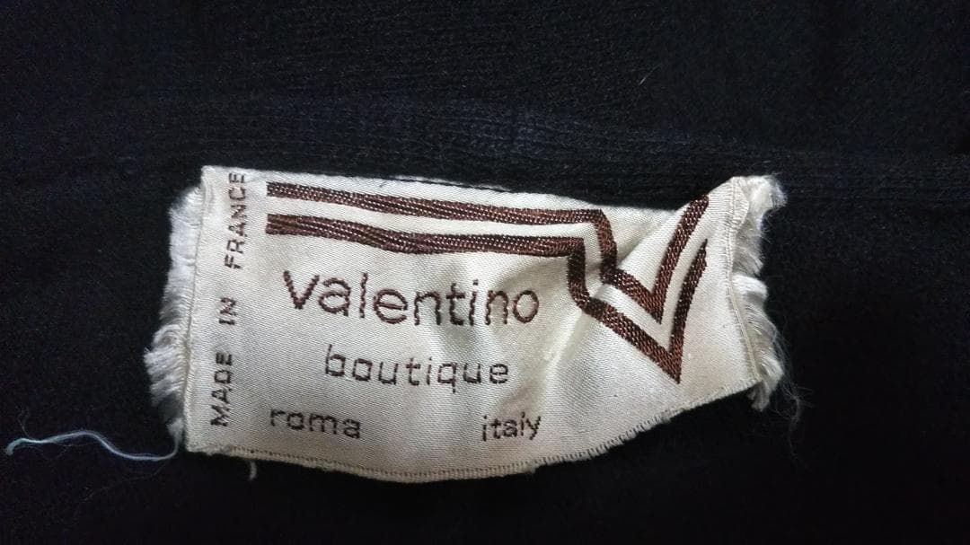 Vintage Valentino Black ニットロングケープ　マント