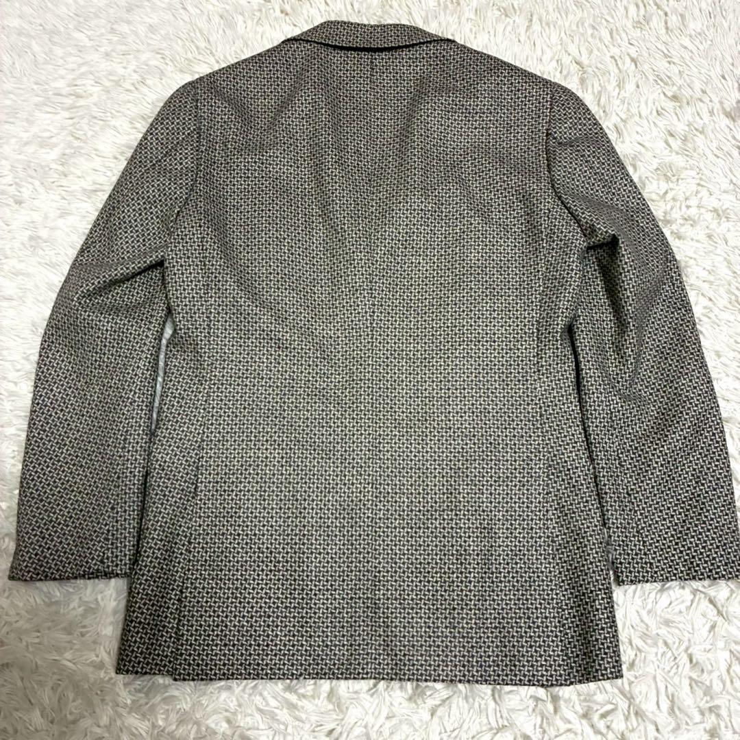 L⭐️ブリッラペルイグスト　テーラードジャケット　ツイード　千鳥格子　白　グレー