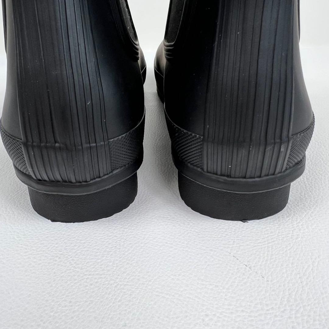 HUNTER ブラック ショート レインブーツ チェルシーブーツ