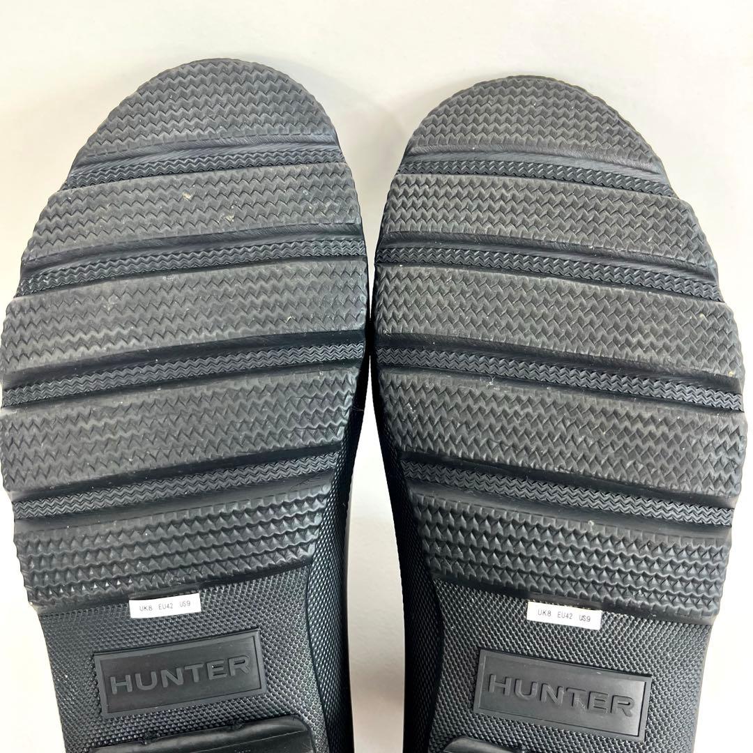 HUNTER ブラック ショート レインブーツ チェルシーブーツ