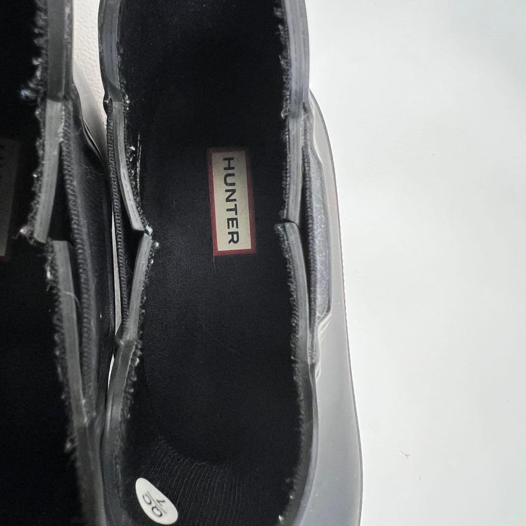 HUNTER ブラック ショート レインブーツ チェルシーブーツ