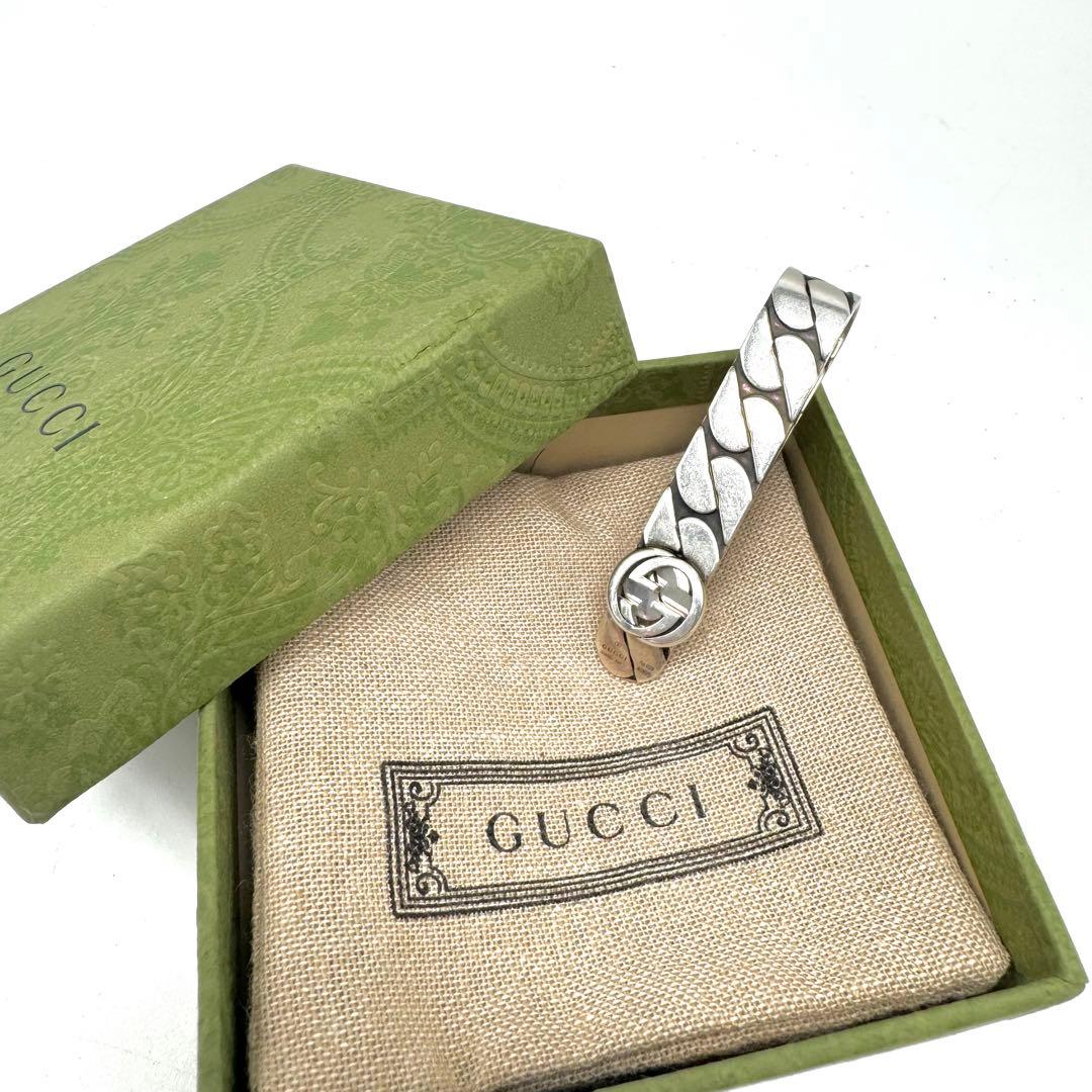 【美品・付属品完備】グッチ マネークリップ　マネクリ　財布　インターロッキング