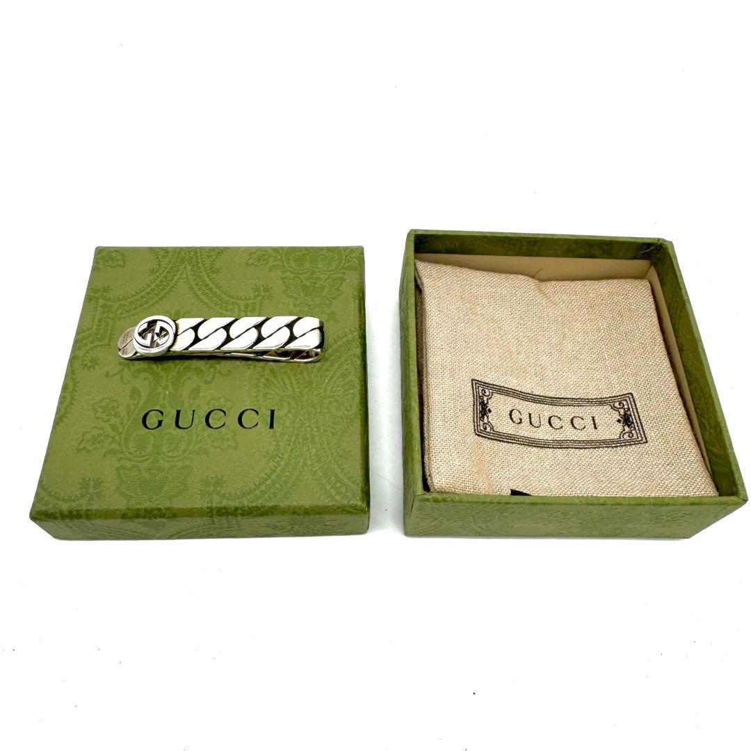 【美品・付属品完備】グッチ マネークリップ　マネクリ　財布　インターロッキング